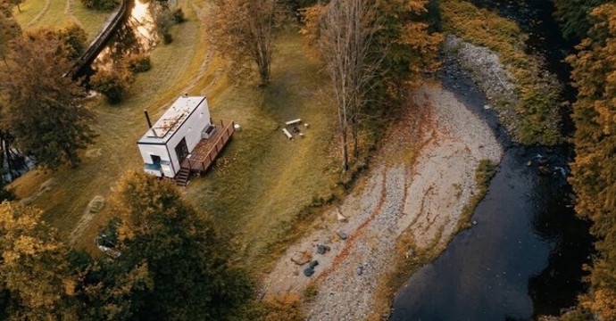 Jejich mobilní domek k pronájmu.