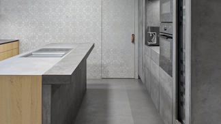 Betonová stěrka Betonepox Soft® VINTAGE je ručně doplněna o secesní vzory a finálně upravena tak, aby měla krásnou patinu. Výhodou je, že ji lze nanést na téměř jakýkoliv povrch.
