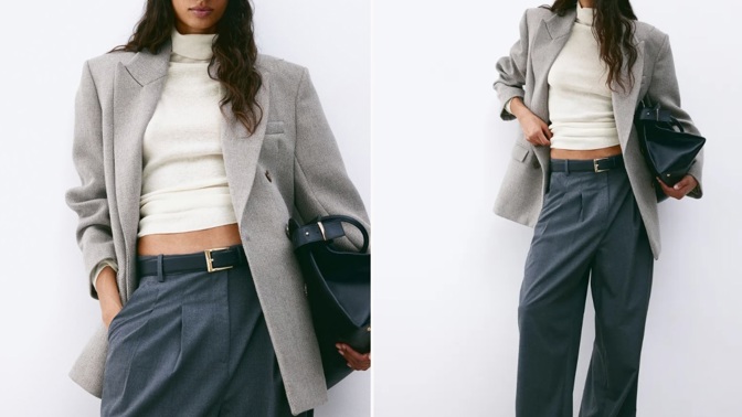 Svetr z kašmírové směsi s rolákem, H&M, 1 459 Kč
