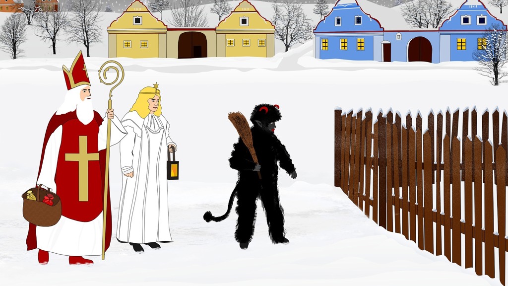 Mikuláš, čert a anděl