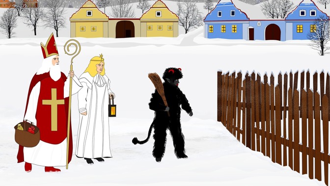Mikuláš, čert a anděl