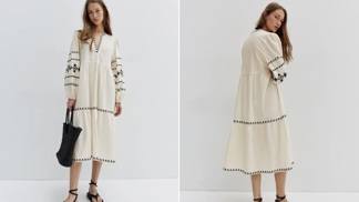 Tunikové šaty s výšivkou, H&M, 1319 Kč
