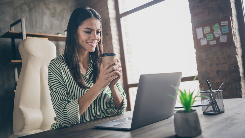 woman with computer