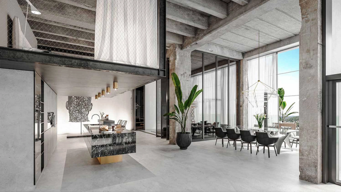 Pražský loftový byt se střešní terasou připomíná newyorské luxusní penthousy