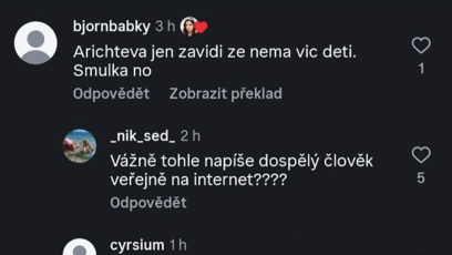 FOTO: Ornella Koktová lajkla velmi nechutný komentář.