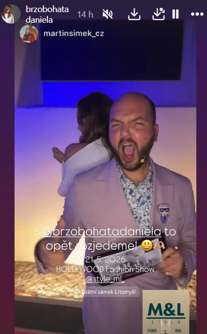 Daniela Brzobohatá pařila s Martinem Šimkem. 