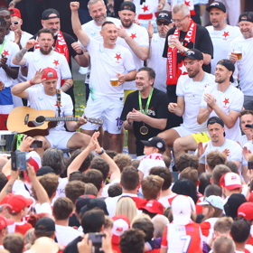 Fotbalisté pražské Slavie se dočkali velkolepých oslav ligového titulu.