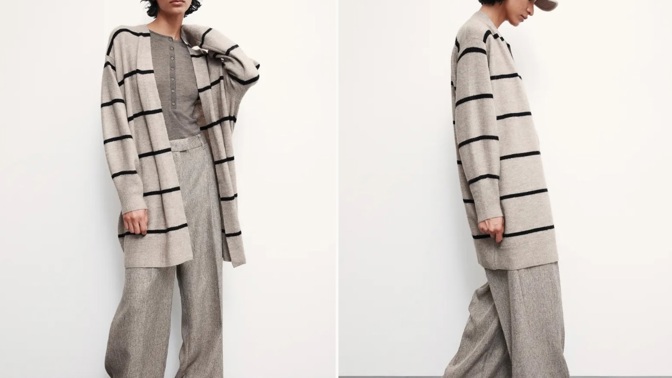 Dlouhý propínací svetr, H&M, 479 Kč
