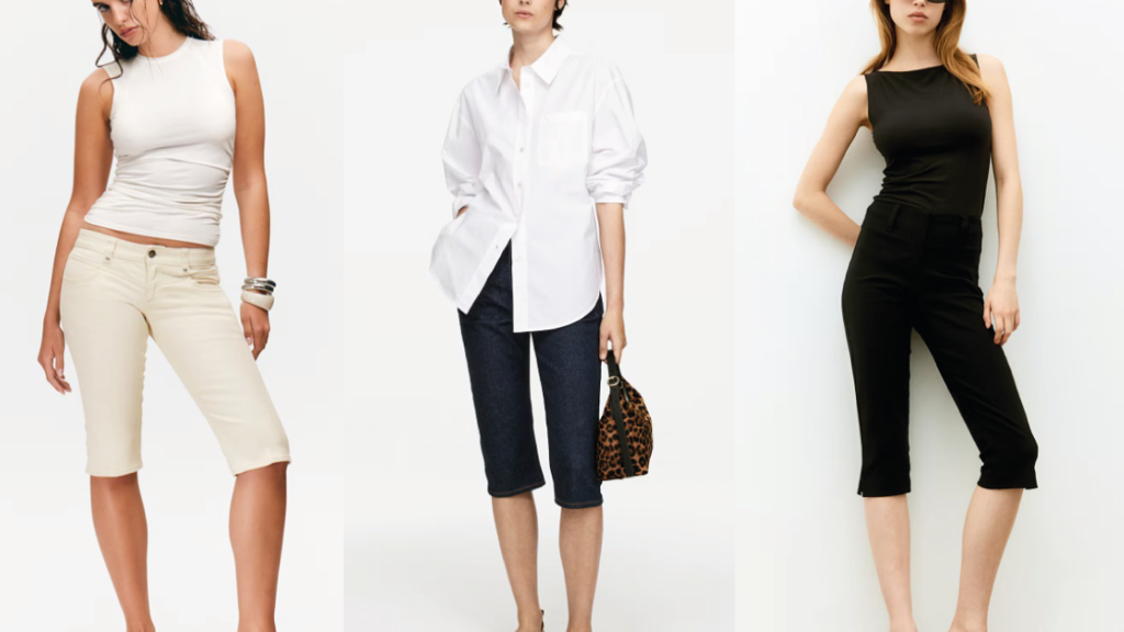 Capri kalhoty se po letech opět vrací. Nabízí elegantní řešení za krátké šortky.
Capri kalhoty se po letech opět vrací. Nabízí elegantní řešení za krátké šortky.
