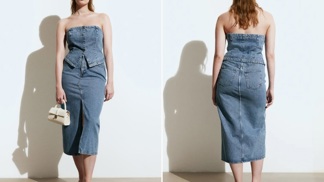Midi džínová sukně, H&M, 719 Kč
