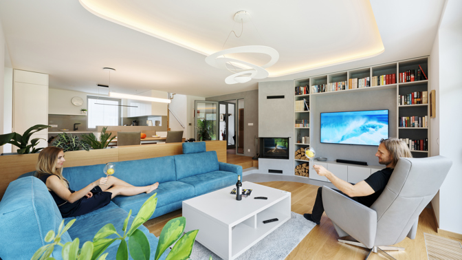 Majitelé se po 25 letech rozhodli pro kompletní rekonstrukci a oslovili architekta, kterému dali volnou ruku. Výsledkem je elegantní a nadčasový interiér, který spojuje přírodní materiály, funkční design a prvky, které jen tak nevyjdou z módy. 
