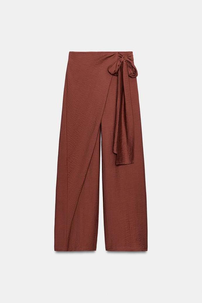 Kalhoty zavinovacího stylu s vázačkou, Zara, 799 Kč