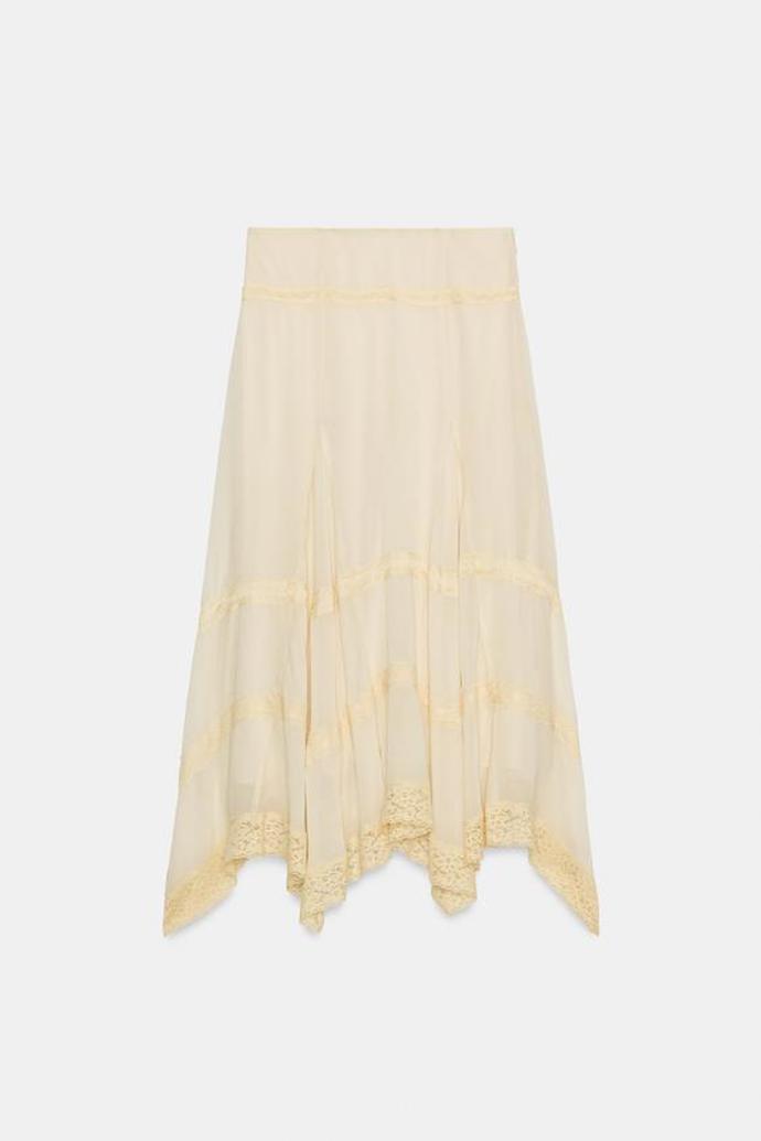 Kombinovaná sukně s krajkou, Zara, 1599 Kč