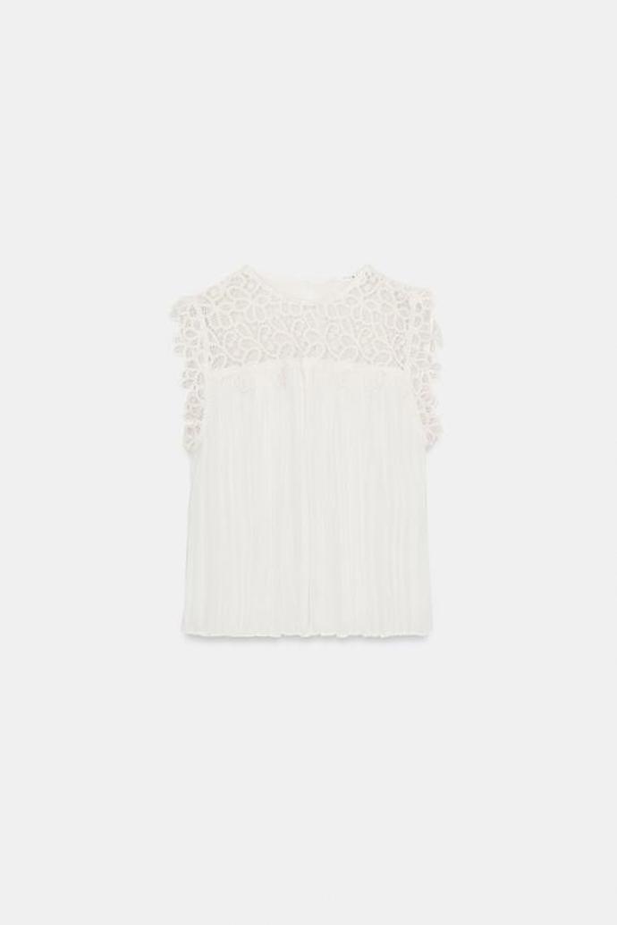 Kombinovaný háčkovaný top, Zara, 649 Kč