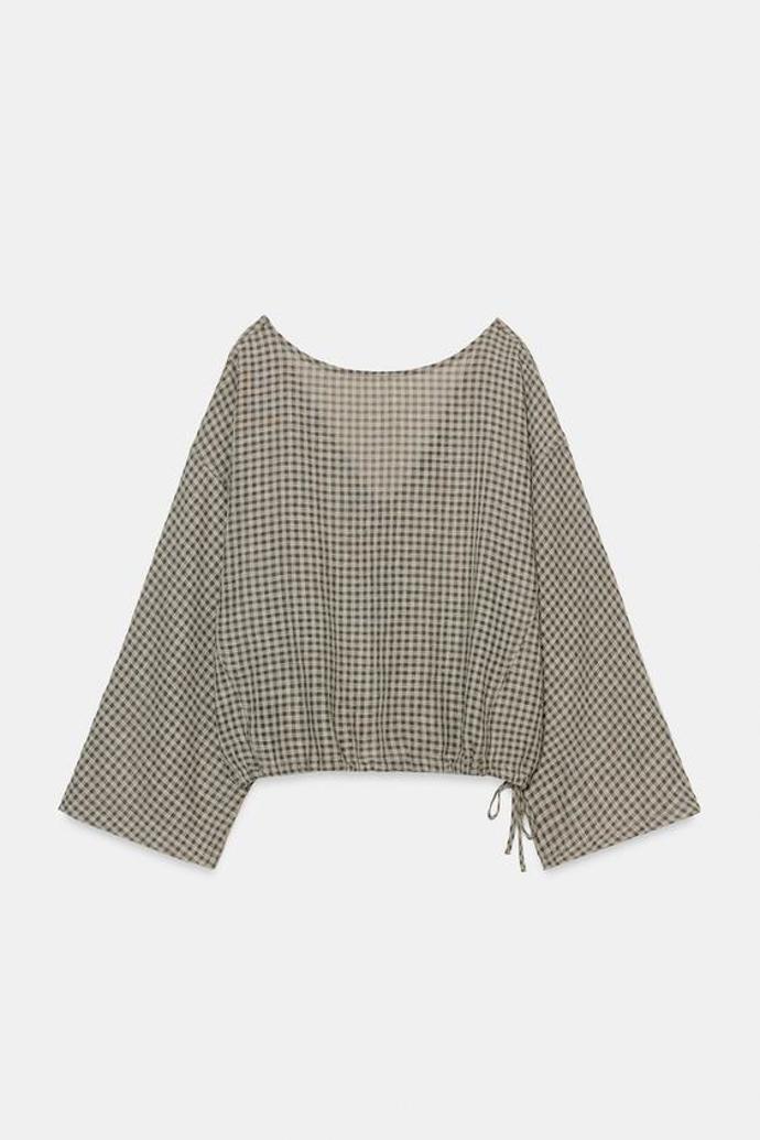 Kostkovaná košile s pelerínou, Zara, 699 Kč