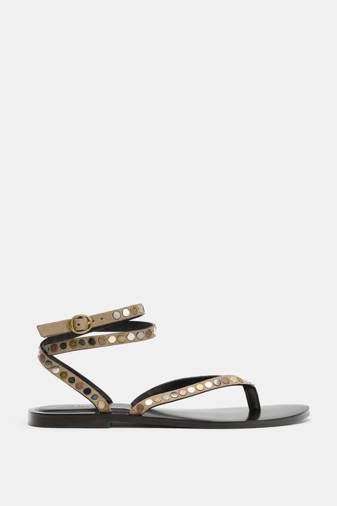 Kožené sandály s cvočky, Zara, 1299 Kč