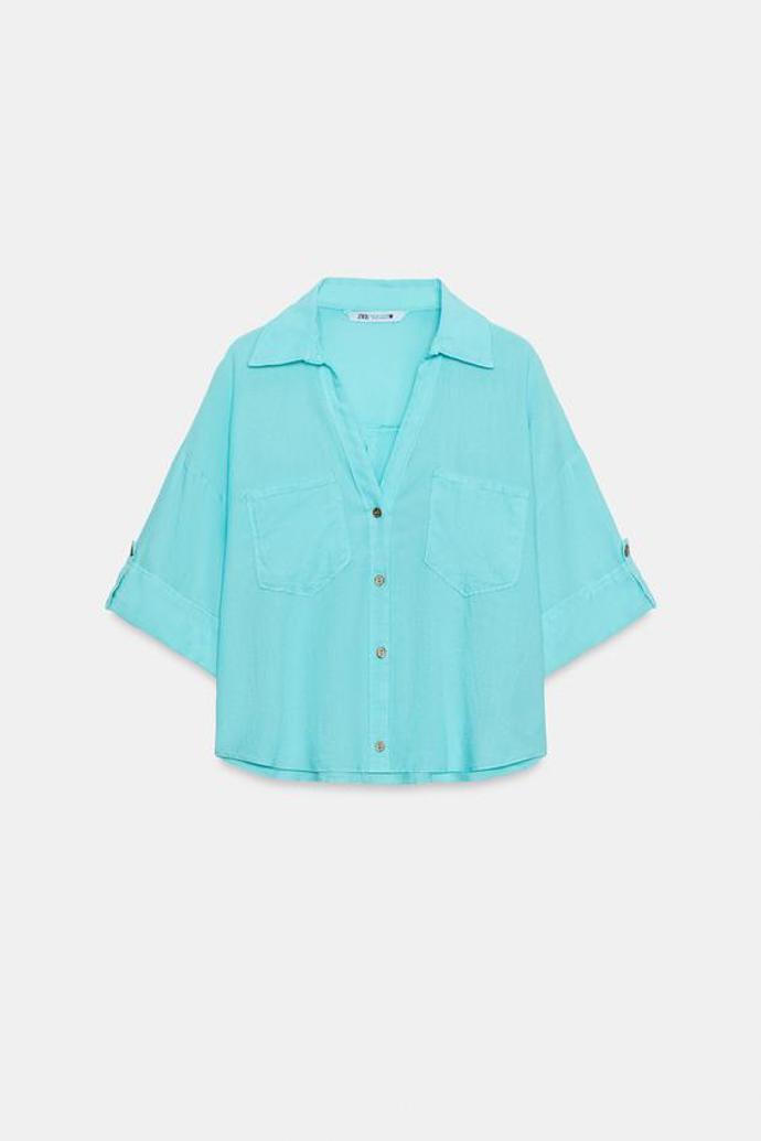 Krátká košile ze lněné směsi, Zara, 549 Kč