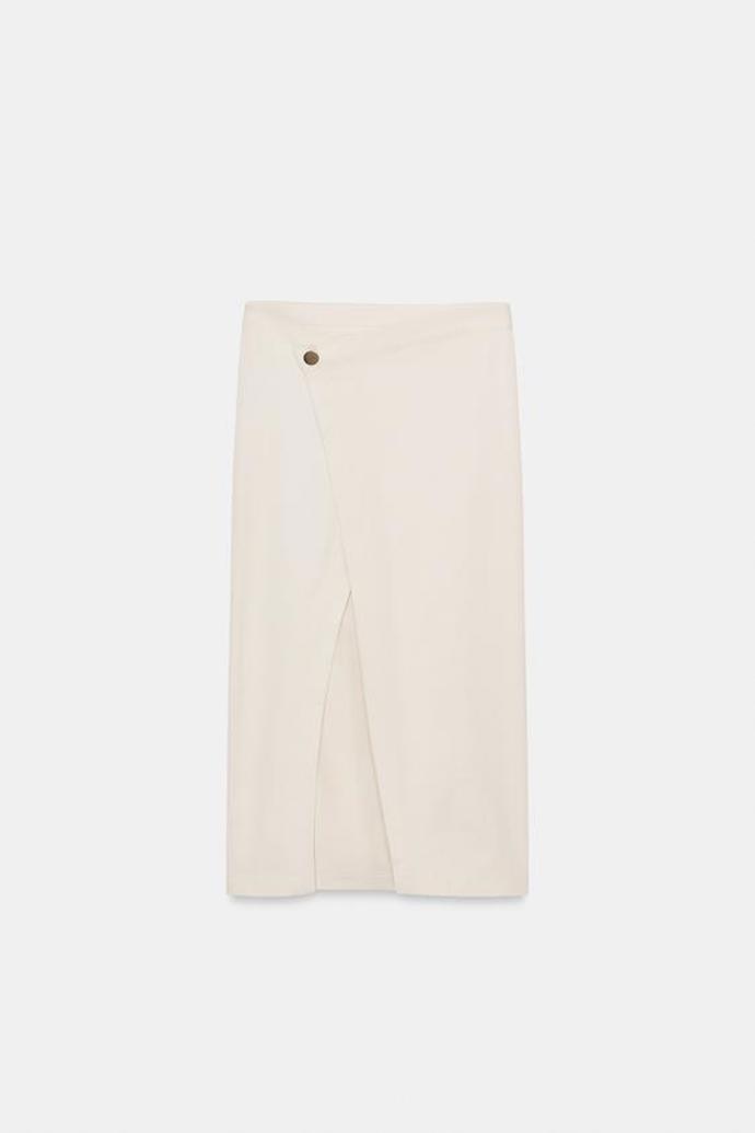 Křížená midi sukně z bavlněné směsi, Zara, 649 Kč