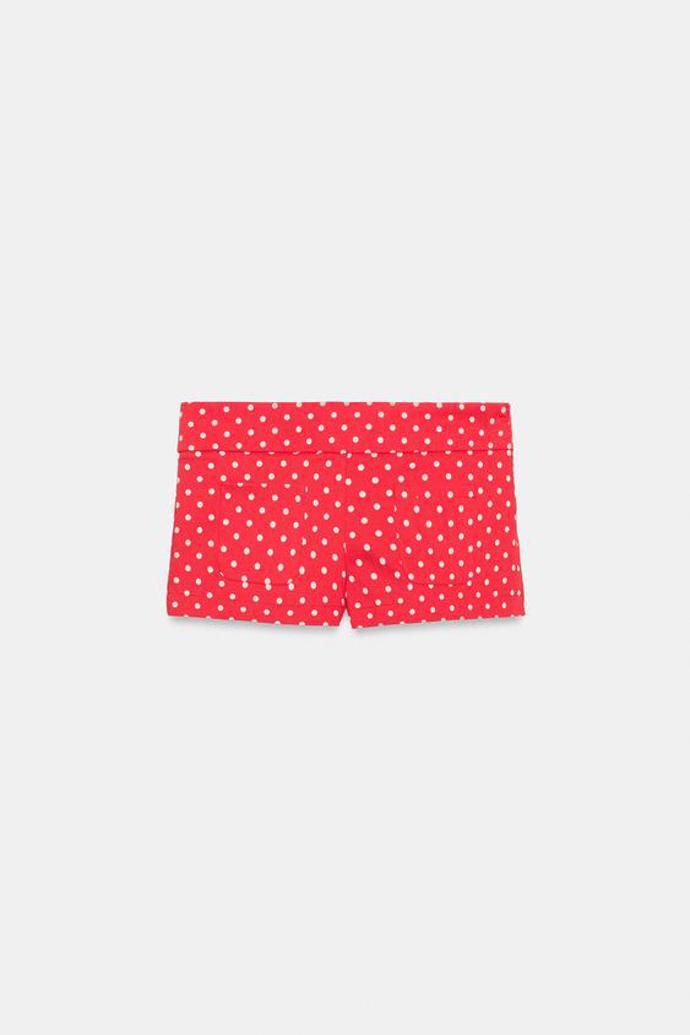 Mini šortky s kapsami s puntíky, Zara, 649 Kč