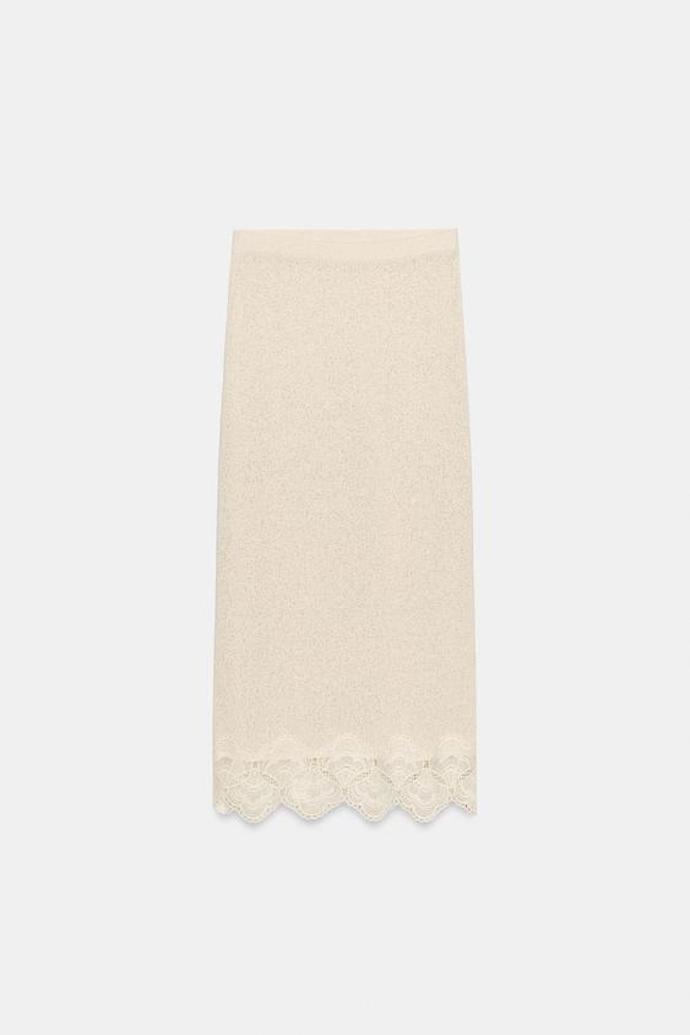 Rustikální háčkovaná sukně, Zara, 699 Kč