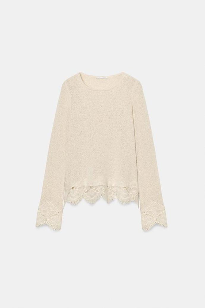 Rustikální top s háčkováním, Zara, 699 Kč
