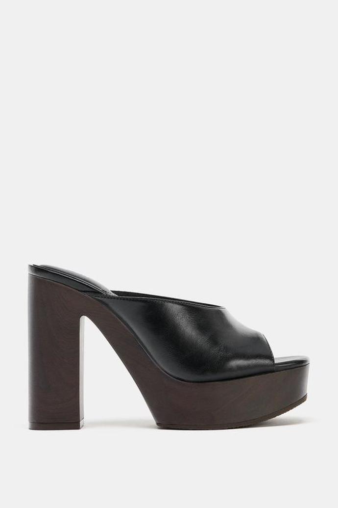 Dřeváky na platformě, Zara, 1599 Kč