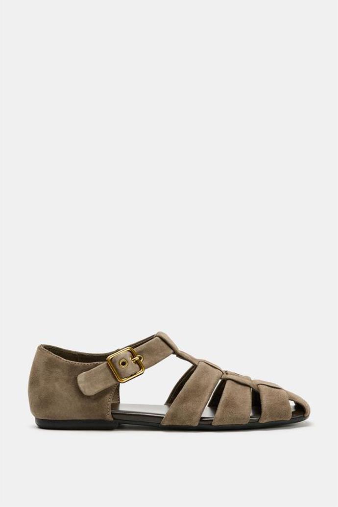 Semišové páskové sandály, Zara, 1299 Kč