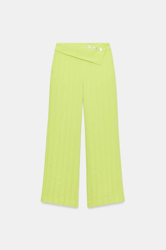 Široké kalhoty s vysokým pasem a klopami, Zara, 999 Kč