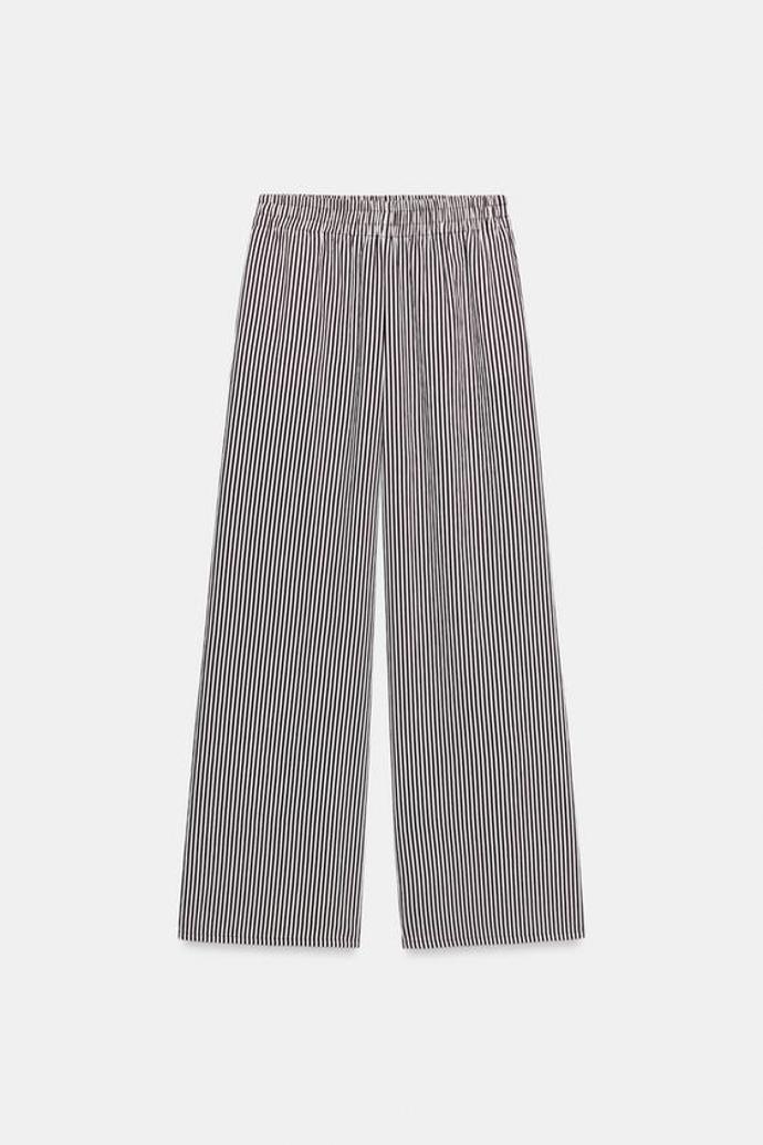 Široké proužkované kalhoty, Zara, 799 Kč