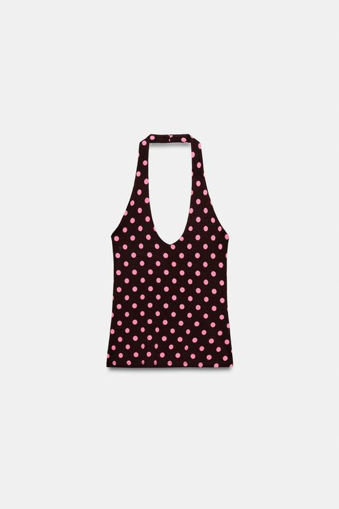 Top halter s puntíky, Zara, 449 Kč