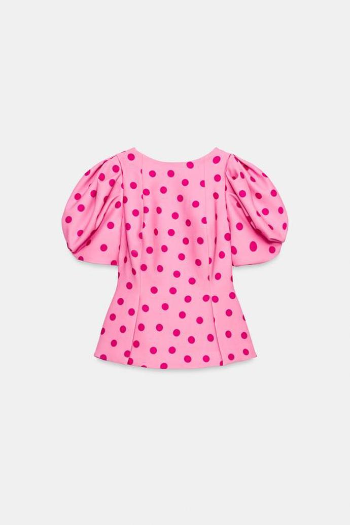 Top s puntíky a balonovými rukávy, Zara, 799 Kč
