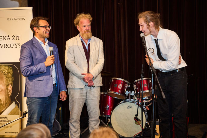 Tomáš Sedláček, Michael Rozsypal a Sedláčkův syn Kryštof.