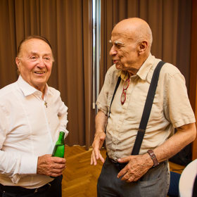 Petr Janda a Ivan Mládek na křtu knihy George Suchánka.