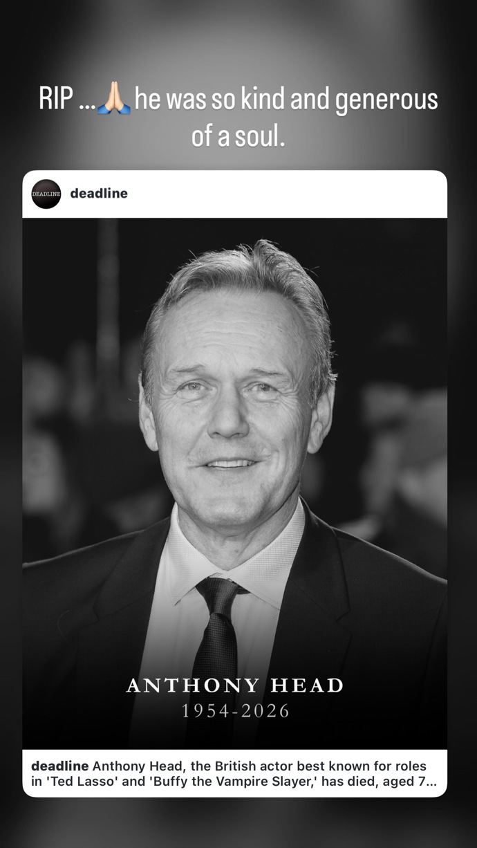 Do stories vyjádřil upřímnou soustrast.