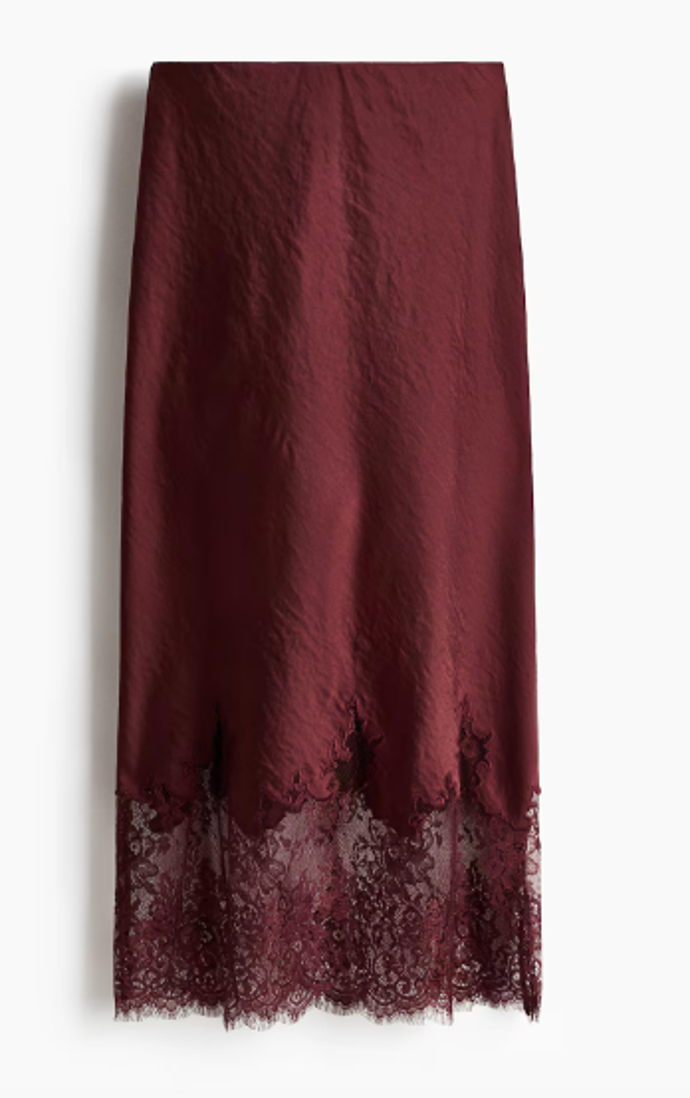 Bordó sukně H&M, 979 Kč