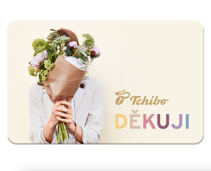 Dárkovou kartou nic nezkazíte, Tchibo, různé hodnoty