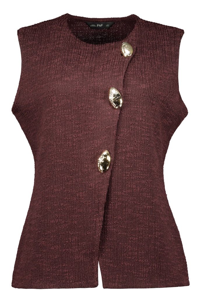 Vestový top s ozdobnými knoflíky, F&F, 599 Kč