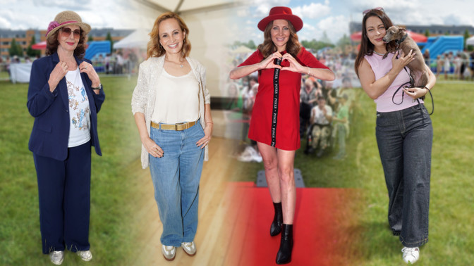 Móda z charitativní akce: Saskia Burešová obula trendy metalické tenisky, Olga Lounová dráždila v rudé