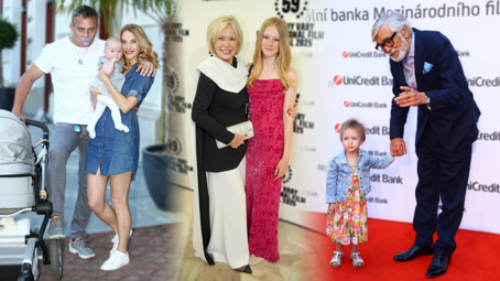 Děti slavných na festivalu ve Varech: Jiří Bartoška a Jana Švandová na červený koberec přivedli i svá vnoučata
