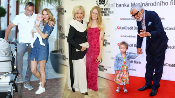 Děti slavných na festivalu ve Varech: Jiří Bartoška a Jana Švandová na červený koberec přivedli i svá vnoučata