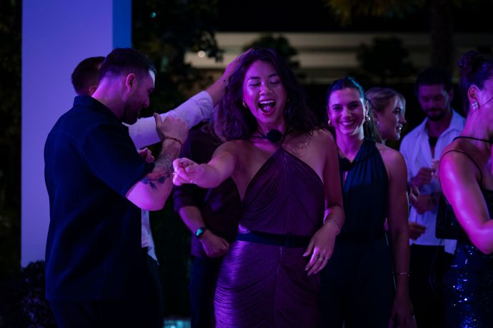 Barbora Dyrynková a Natálie Matíková během party. 