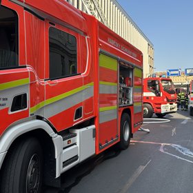 Požár hotelu v Hybernské ulici.