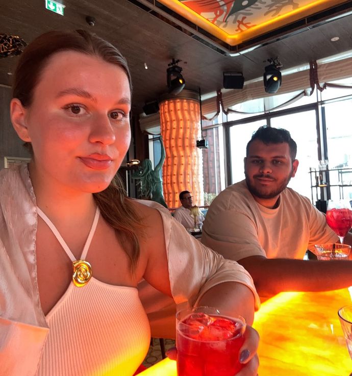 Tereza Šulganová s přítelem.