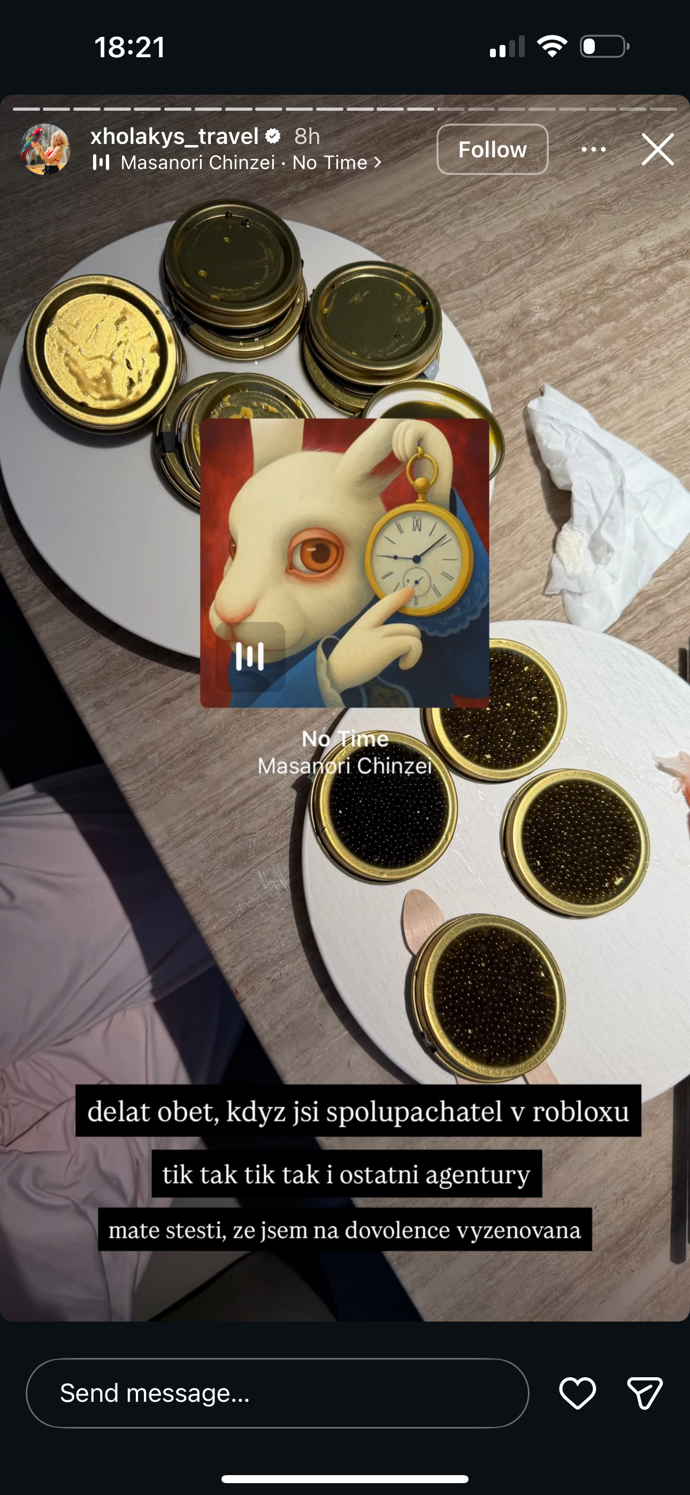 Xholakys a její instagramový příspěvek.