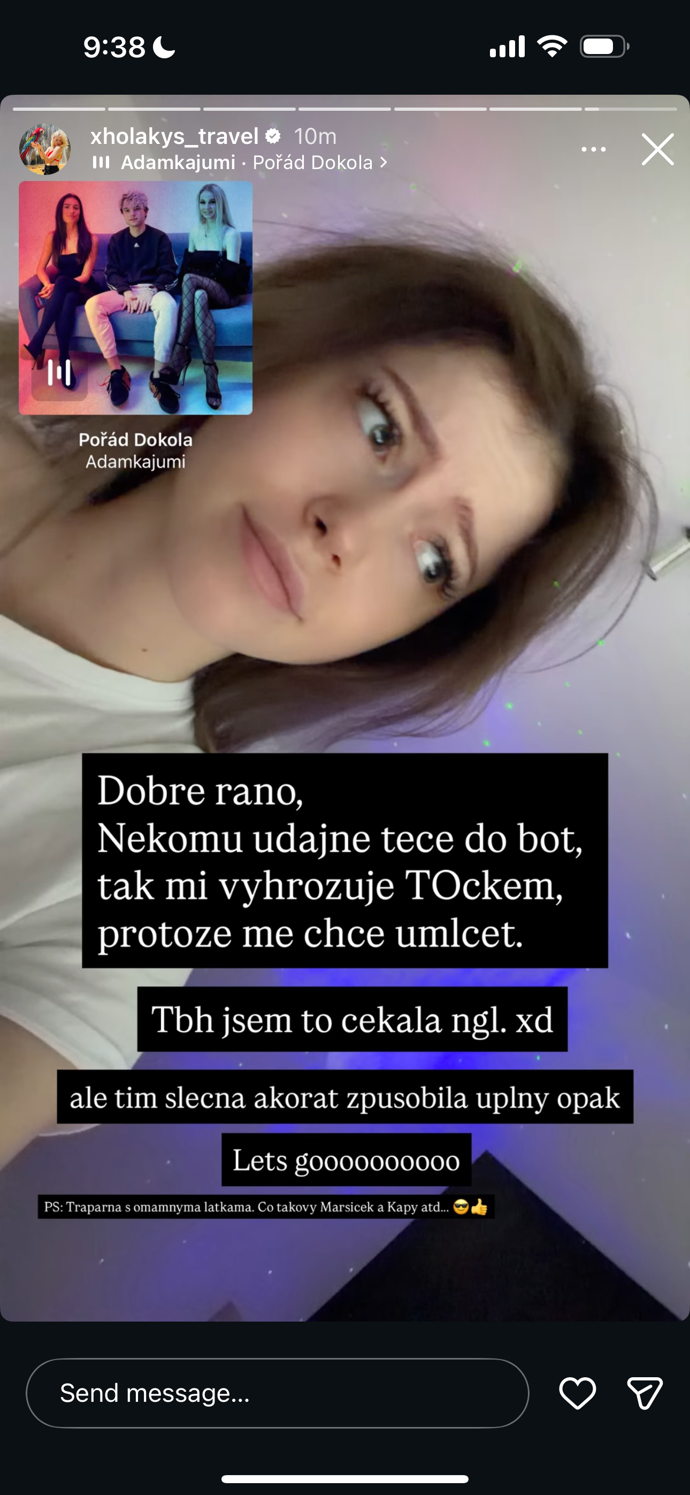 Vyjádření Xholakys na hrozbu trestním oznámením.