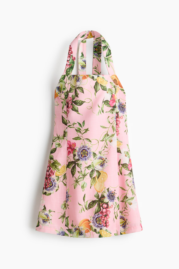 Mini šaty s ovocným potiskem, H&M, původně 859 Kč, online 679 Kč