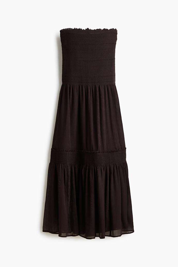 Šaty bez ramínek s žabkováním, H&M, 1099 Kč