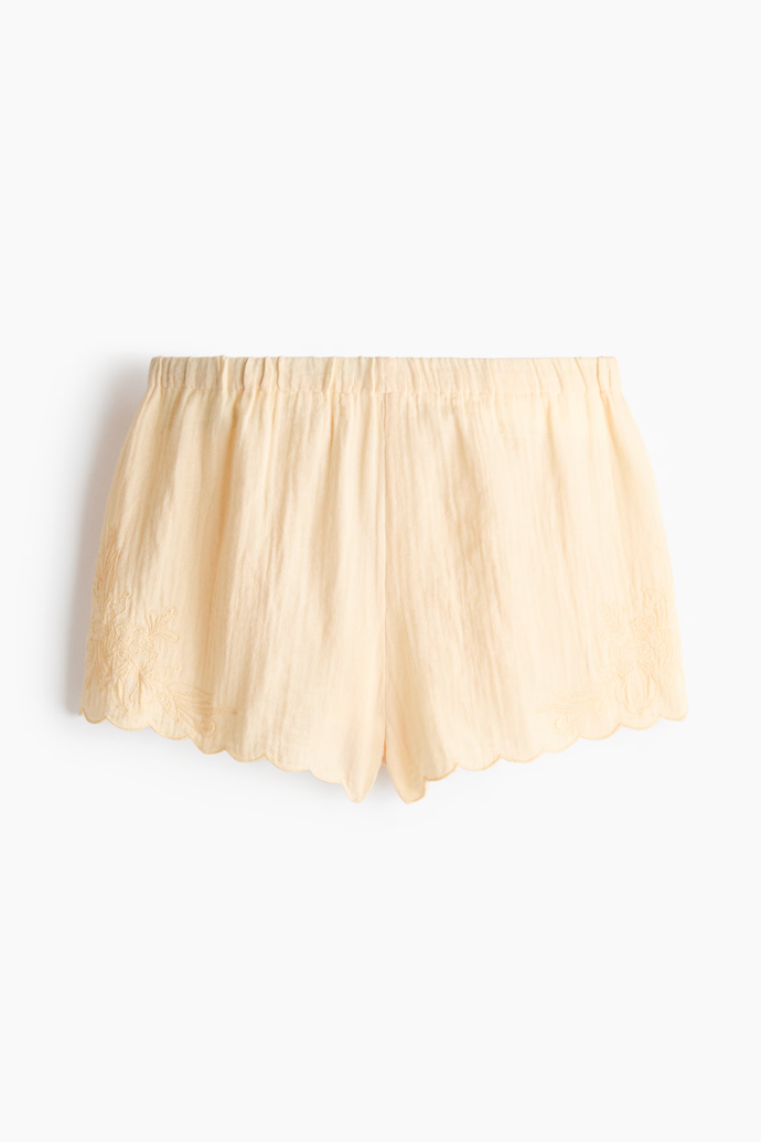 Plážové šortky z bavlněného mušelínu, H&M, 479 Kč