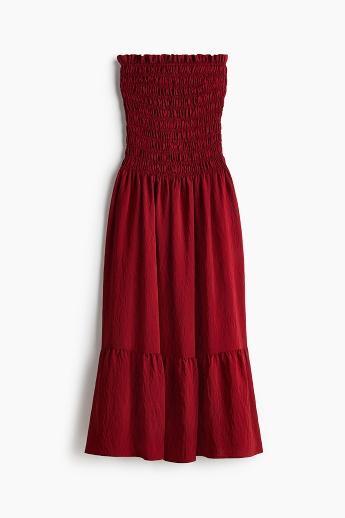 Šaty bez ramínek s žabkováním, H&M, 739 Kč