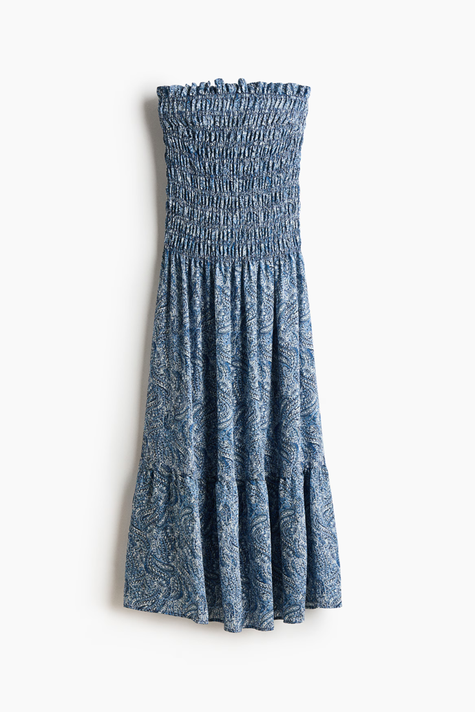 Šaty bez ramínek s žabkováním, H&M, 739 Kč